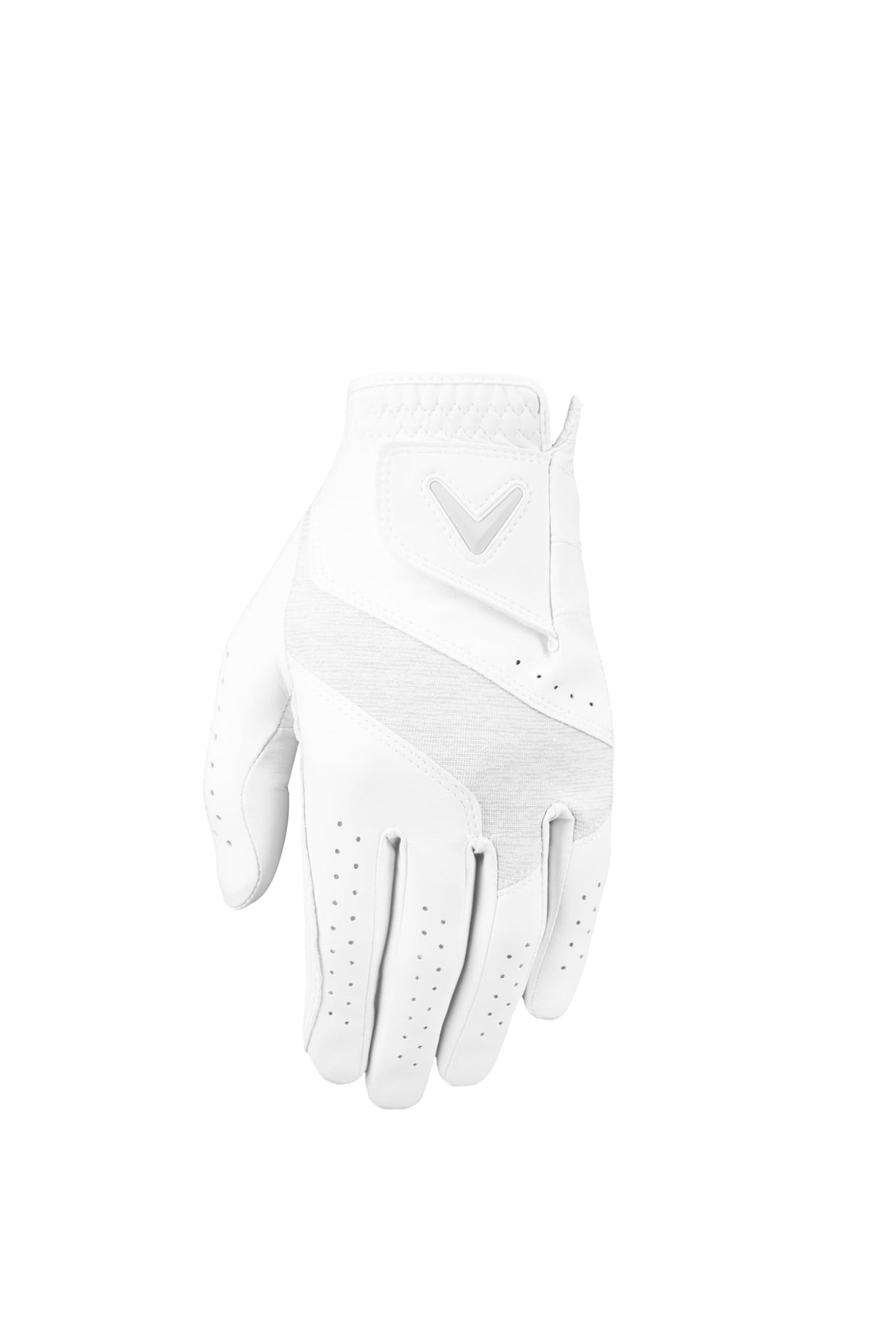 Callaway Golf Fusion Glove (Ladies, Small, White/Silver, Worn on Left Hand)