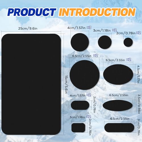 Black 9.8" x 5.9" Nylon Down Jacket Repair Patch Kit Self-Adhesive Waterproof