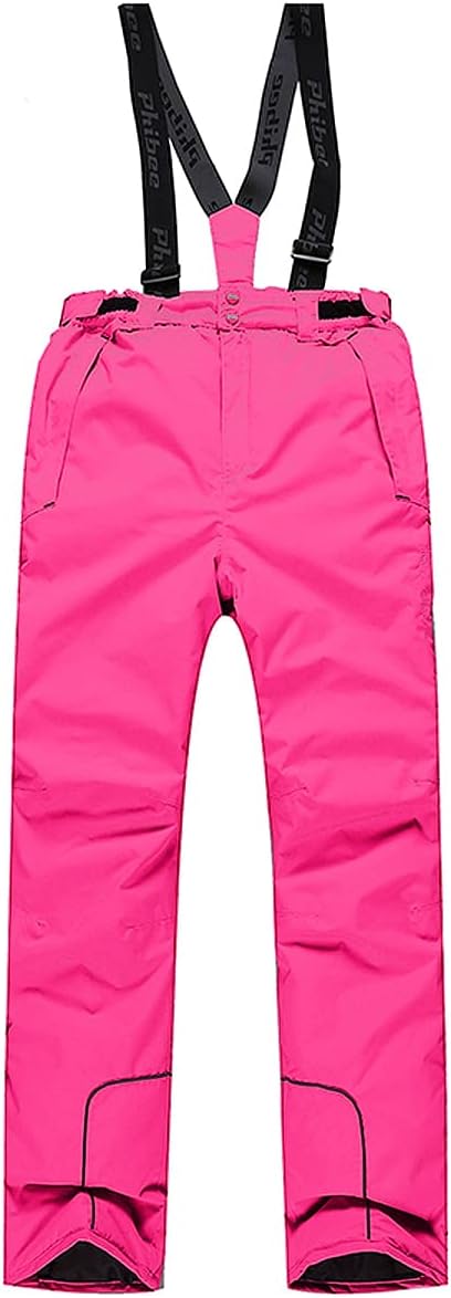 PHIBEE Girls' Waterproof Windproof Breathable Polyester Snow Ski Pants