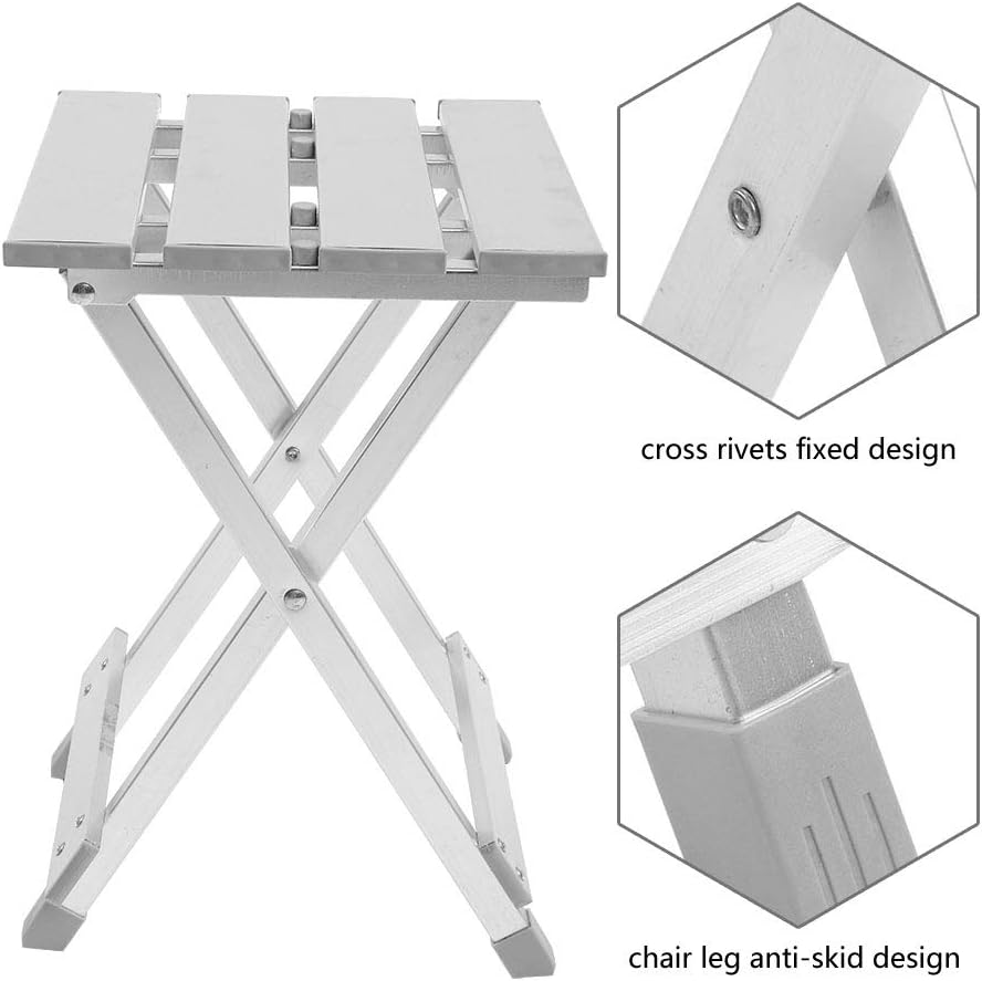 Folding Stool, Outdoor Fishing Chair, Anti-Slip Stainless Steel for Camping, Mountain, Fishing, and Picnic