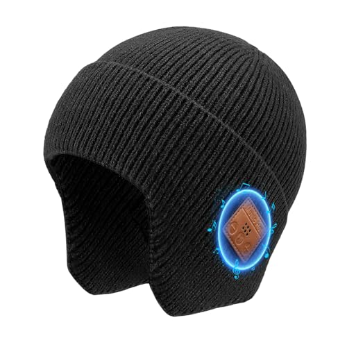 Wireless Beanie Hat with Bluetooth, Rechargeable Headphone Beanie Cap, Windproof Winter Knit Cap, Crystal Clear Hands-Free Calling, Immersive Music Playback, All-Day Comfort