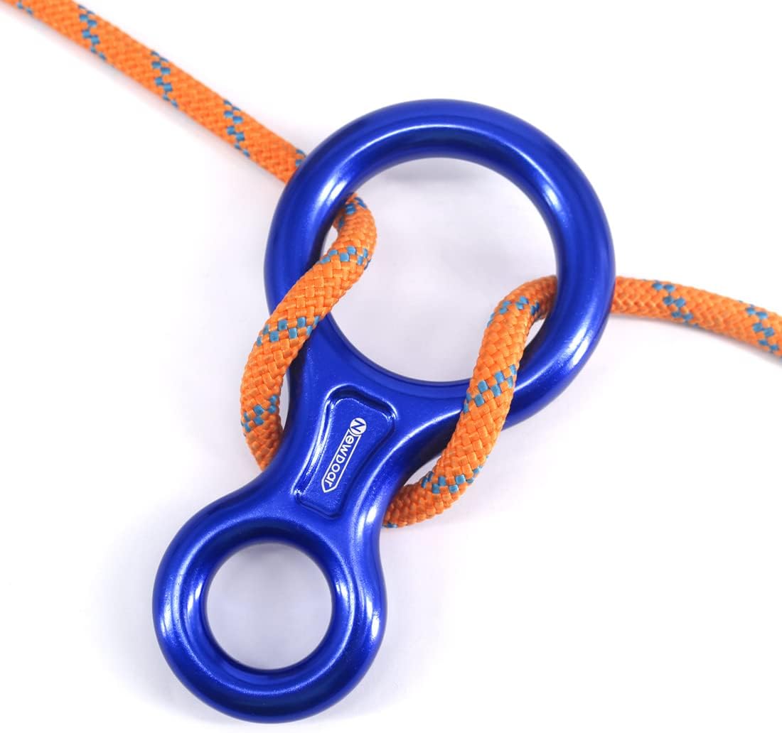 NewDoar Climbing Gear Downhill Equipment, Descender Rappel Rock Climbing Descending Belaying Equipment Rescue Figure 8 Descender Rigging Plate 35KN for Climbing Belaying and Rappeling Device