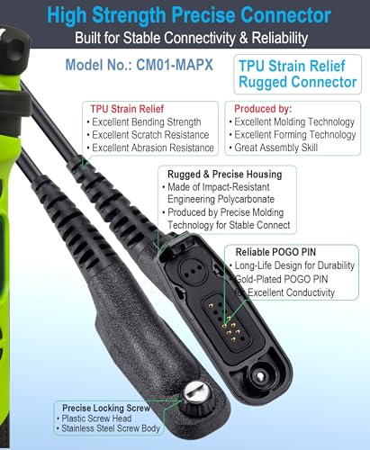 Rugged Speaker Microphone Compatible with Motorola XPR and APX Radios