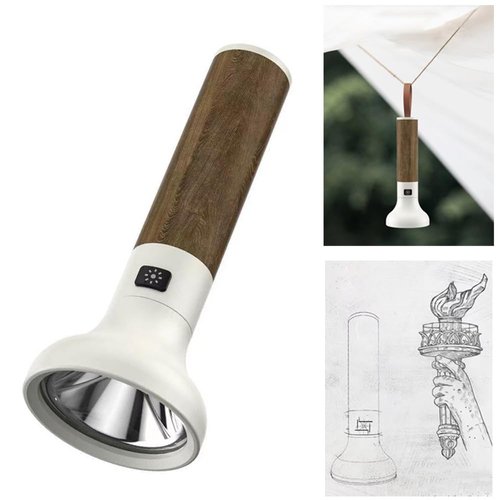 YZYOE LED Rechargeable Flashlight, New Retro Torch Outdoor Lighting,500 Lumens 3-Speed Mode Spotlight.