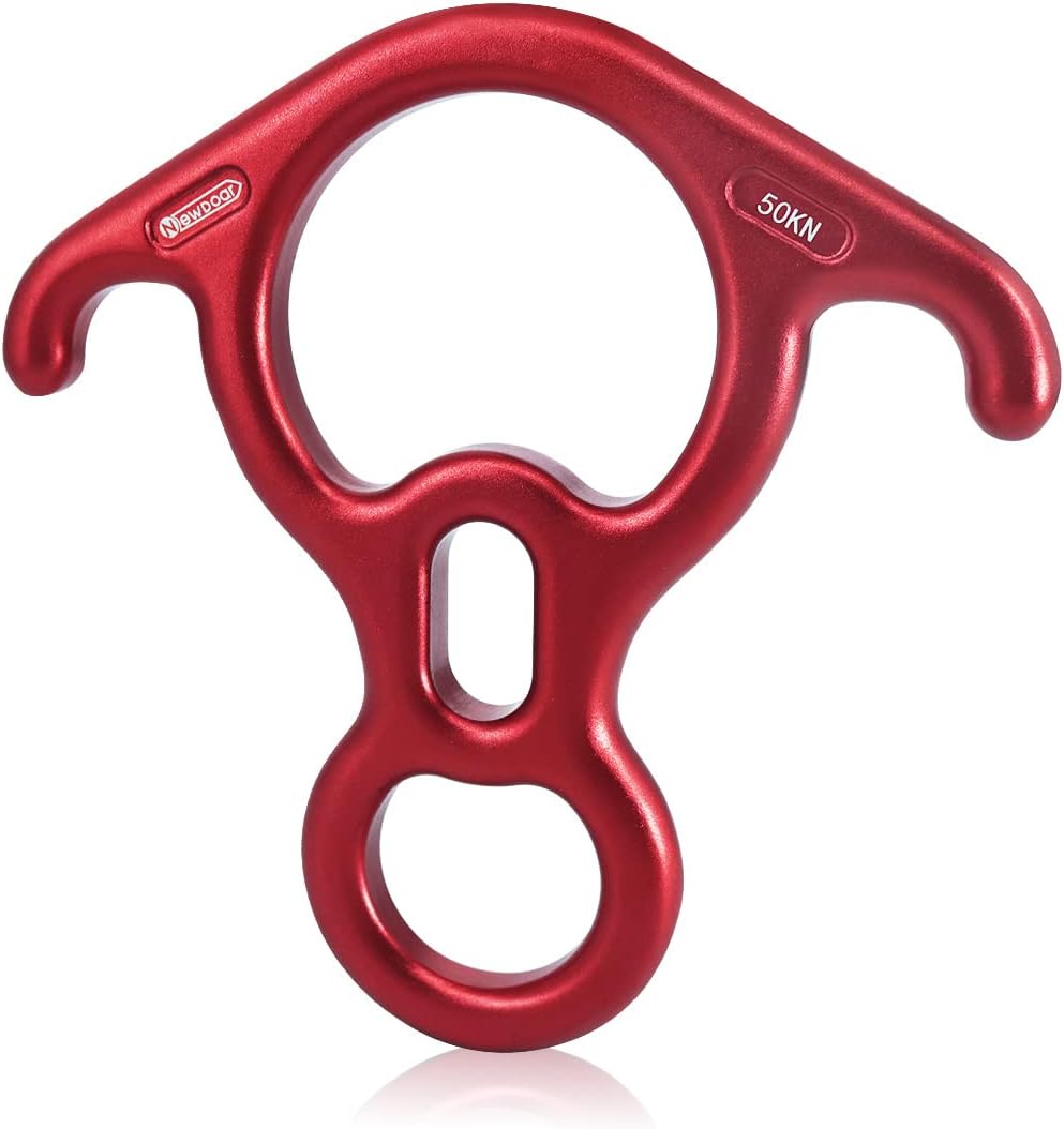 NewDoar 50KN 11000 LBF Rescue Figure,8 Descender Large Bent-Ear Belaying and Rappelling Gear Belay Device for Rock Climbing, Aerial Dance,Ziplining and Peak Rescue 7075 Aluminum Alloy
