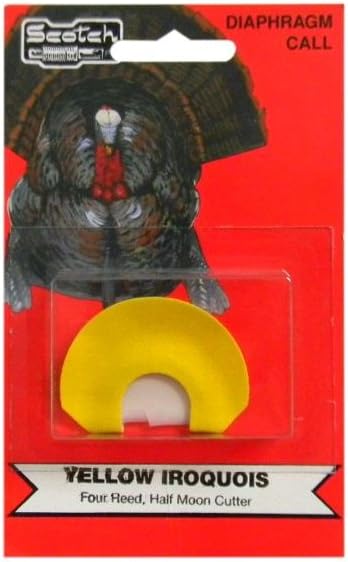 Pete Rickard's Scotch The Iriquois Yellow Four Reed Half Moon Turkey Diaphragm Mouth Call
