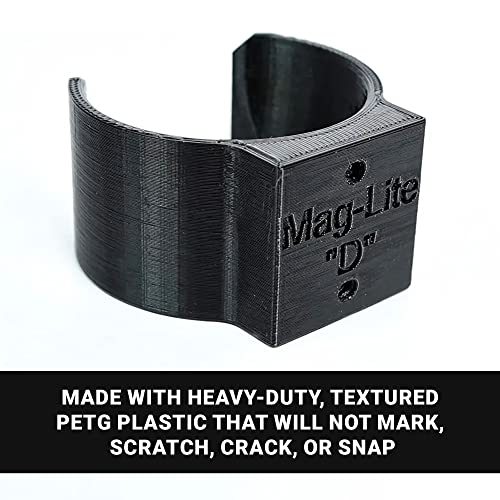 Heavy-Duty Flashlight Mount for MagLite D-Size - Wall or Surface Mount, Emergency Storage - D Battery Variation