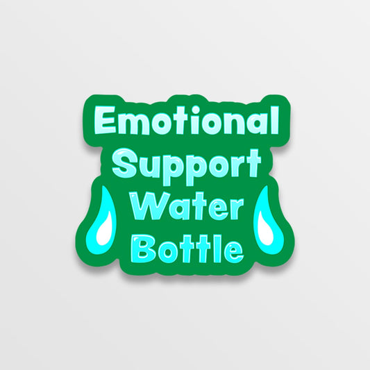 Emotional Support Water Bottle Vinyl Decal Stickers for Bottles, Cups, Tumblers, Mugs, Jugs, Hydro Flasks (Two Pack!) 2-4 x 3.25 Inch Decals - KCD3406 (Green)