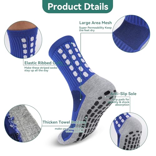 2/4/6 Pairs Men's Soccer Socks Grip Pads Non Slip Football Baseball Soccer Socks for Men Women