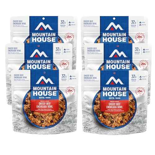 Mountain House GlutenFree Cheesy Beef Enchilada Bowl FreezeDried Food for Camping, 12 Servings, 30Year ShelfLife