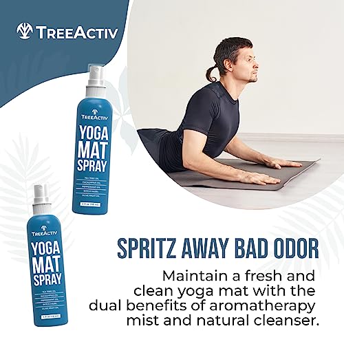 Yoga Mat Cleaner Spray with Tea Tree Oil - All-Purpose Gym & Exercise Equipment Freshener - 4 fl oz