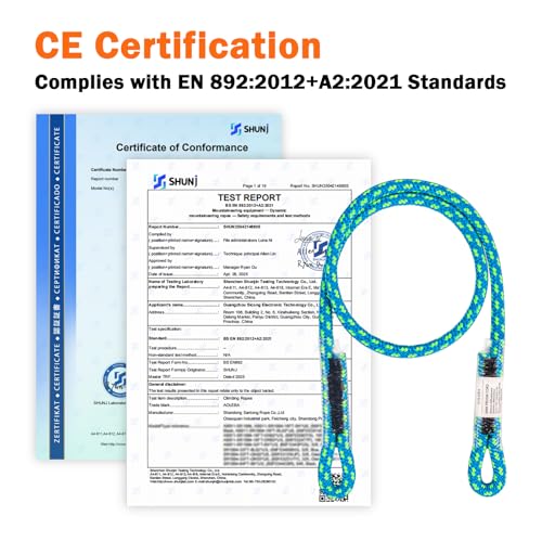 Blue 8mm Pre-Sewn Eye-to-Eye Prusik Cord for Climbing & Rescue - 30 Inches, Pack of 3