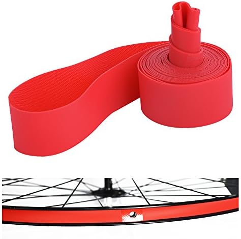 Tire Liners, Inner Tube Flat Protectors PVC Red Rim Strip Rim Tape Fits 20inch 24inch 26inch 700C Riding Wheels(26inch)