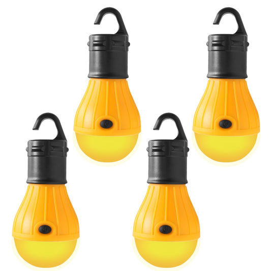 KINUR Sleep Aid Camping Light Bulbs Soft Amber Yellow Color Bug Resistent Portable Hanging Lantern for Kids,Baby,Camping,Hiking,Fishing,Decoration,Gift.(Batteries Not Included) 4 Pack