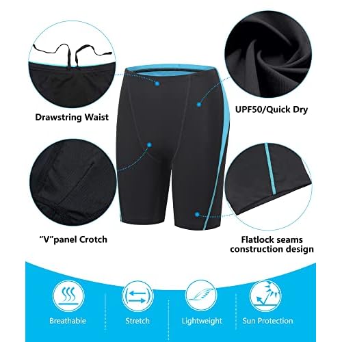Boys Swim Jammers - Youth Competitive Swim Racing Team Swimming Shorts Swimsuit Trunks Bathing Suit Quick Dry UPF 50+