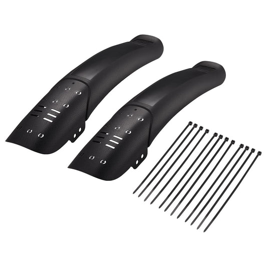 JSCARLIFE Universal MTB Mudguards Set - Adjustable Front/Rear Bicycle Fenders for 20"-29" Wheels, Fat Tire & Gravel Bikes, w/12 Heavy-Duty Zip Ties