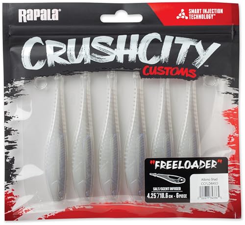 Soft Plastic Swimbait Minnow for Fishing - Natural Swimming Action, 4-1/4 Inch Albino Shad
