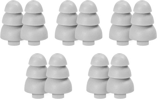 Etymotic 3-Flange Silicone Eartips, Gray - 10 Pack - Large Fit
