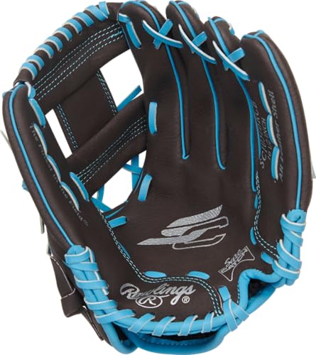 Youth Baseball & Softball Glove 10.5" Mocha / Electric Blue Right Hand Throw