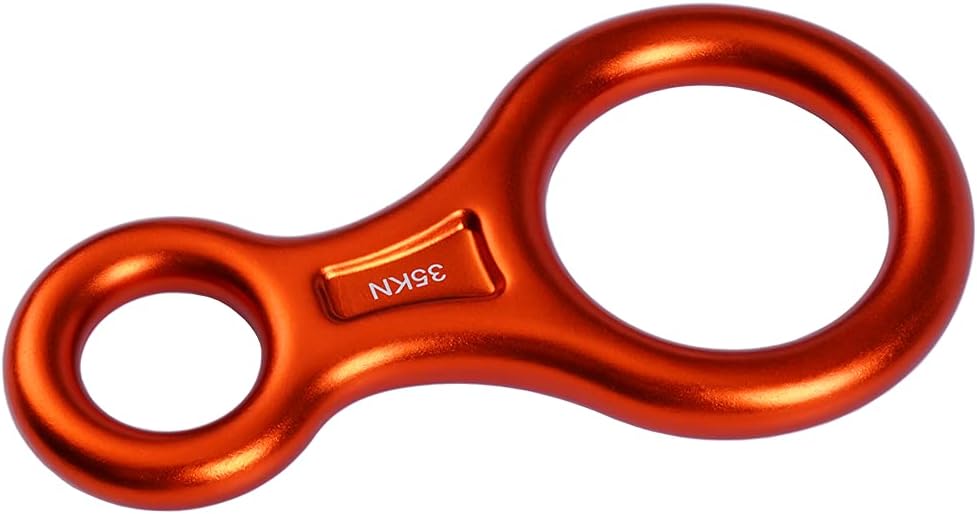 PROND Terminal 8 Descender, Climb Aluminum Figure 8 Descender Rigging Plate Heavy Duty, 35KN Aluminum Alloy Descender for Outdoor Climbing Rappel Gear Downhill Ring Equipment and Belay Device