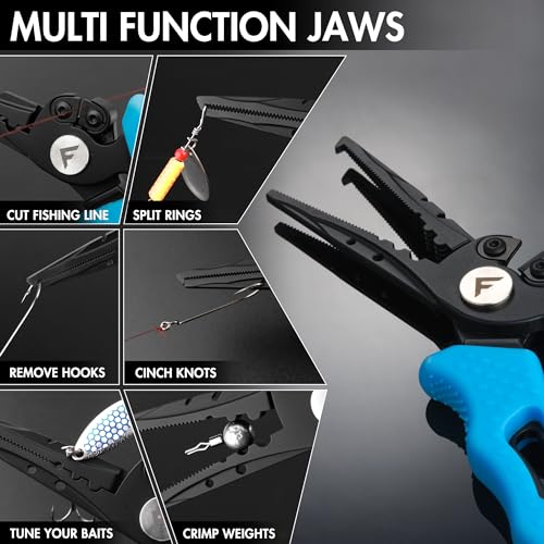 Fishing Pliers - 7-1/2 Inch Stainless Steel Multi-Function Fish Hook Remover & Line Cutter - Plier