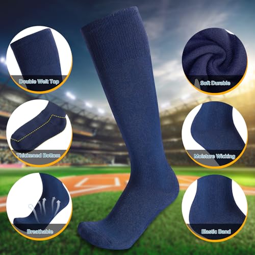 Youth Baseball Socks and Belt Combo - Medium Navy, 2 Pairs & 1 Belt