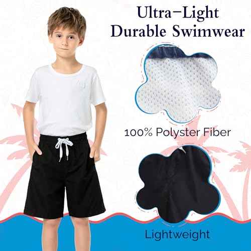 SIX ISLANDS Boys Swim Trunks - Quick-Dry, Comfortable, Ages 5/6 to 18/20 - Fun Patterns, Durable Design Boys Bathing Suit
