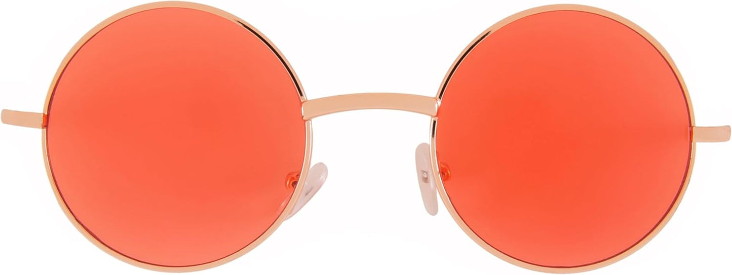 OWL Round Sunglasses Metal Frame Hippie Sunglasses UV400 Polycarbonate Circle Lens John Lennon Sunglasses for Men Women