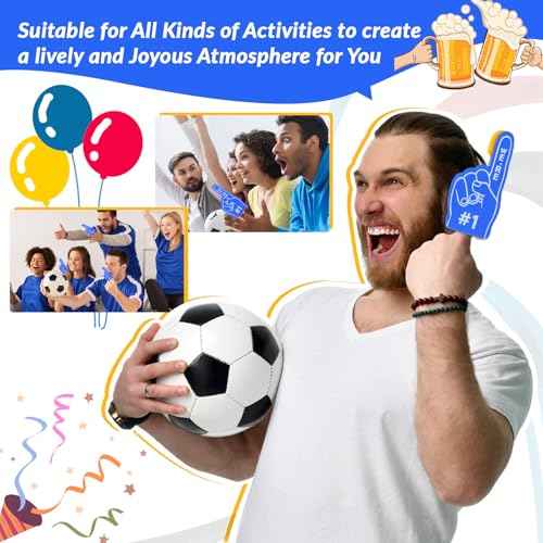 24 Pcs Mini Foam Fingers Baseball Party Favors We Are #1 Sports Foam Finger For Dodgers Fans Field Day Accessories Team Present Purple Party Decorations (Blue)