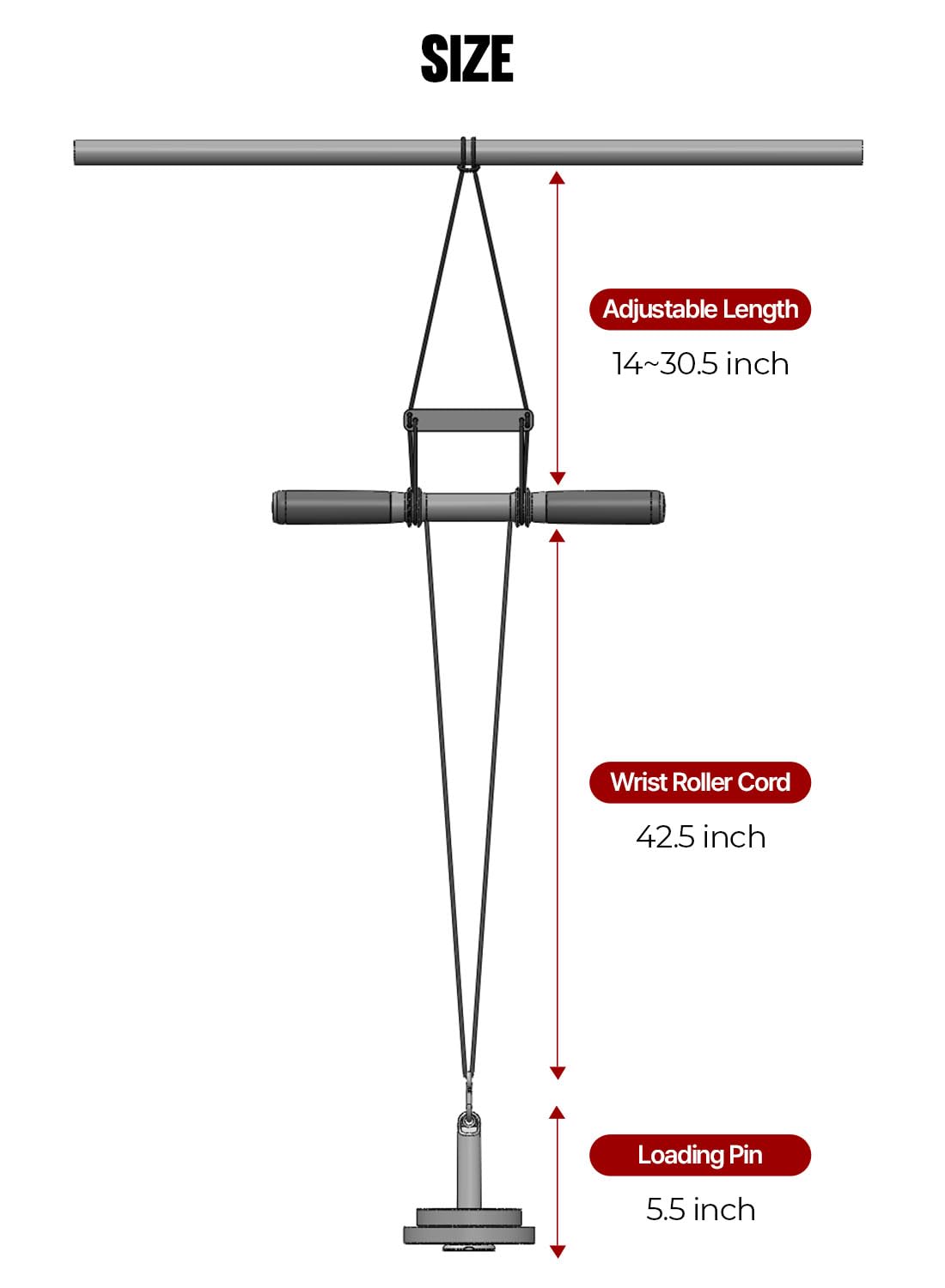 GD Hanging Wrist Roller Forearm Blaster- Forearm Strengthener Exercise Equipment Wrist Trainer for Muscle building and Injury prevention Hand Grip Strength (Hanging Rope Color : Black)