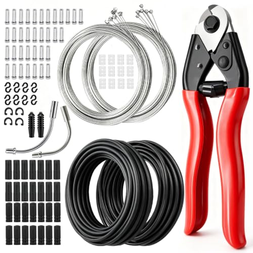 Universal Bike Cable Cutter Set with Black and Red Handles - Stainless Steel