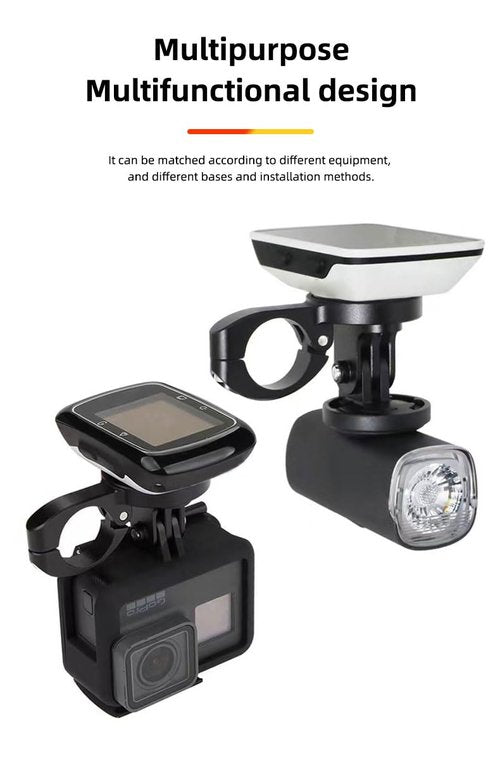 GPS Computer Mount for Aero Bars, TT Bars, or Tri Bars for Road and Triathlon Bikes Compatible with Garmin, Wahoo, CatEye, and Bryton with GoPro Action Camera and Bike Light Attachment
