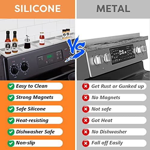 Hydream 30 Inch Magnetic Silicone Stove Top Shelf - Light Grey