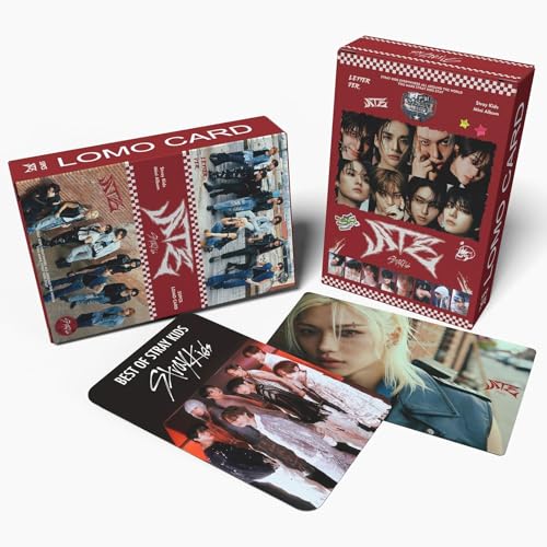 KPOP Stray Kids ATE Album Photocards Set - 55 Non-Repeatable KPOP Photo Cards for Fans, Gift for Boys and Girls, Red