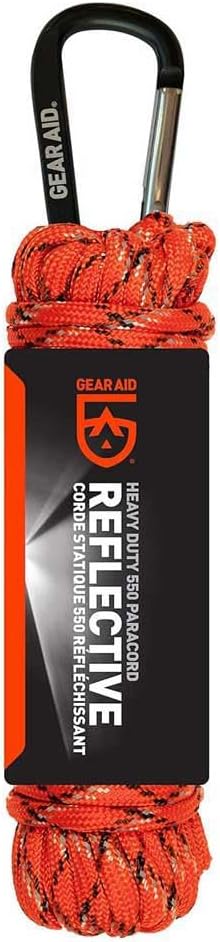 Gear AID 550 Paracord and Carabiner, 7 Strand Utility Cord for Camping and Survival
