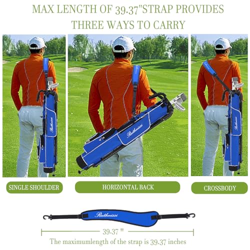 Grey Golf Stand Bag, Lightweight with Padded Strap & Multiple Pockets