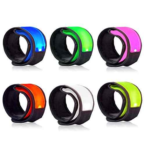 LOBKIN Safety Bracelets, LED Slap Armband Kids Walking at Night Safe LED Light Wrist Light Reflective Belt, Magic Band Running Lights for Runners