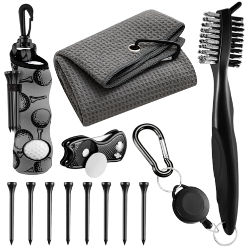 Liliful 12 Pcs Gray Golf Accessories Kit for Women and Men - Classic Style, Complete Golf Gear Set