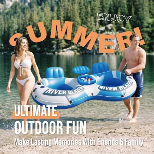 Sunlite Sports Inflatable River Tube Float with Cooler & Cup Holders - River Blazer Cooler Duo