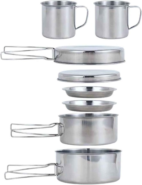 Backpacking Cookware Set - Mini Camping Mess Kit with Pot & Pan for Hiking