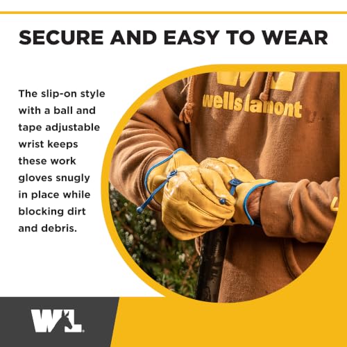 Wells Lamont Men's HydraHyde Leather Work Gloves - X-Large, Ball & Tape, Saddletan