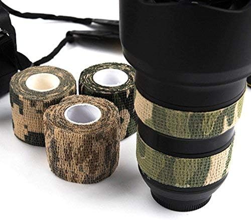 AIRSSON 6 Rolls Camo Tape Camouflage Form Wrap 1.96'' x 177'' Self-Adhesive Camo Stretch Bandage for Flashlights Bicycle Camera