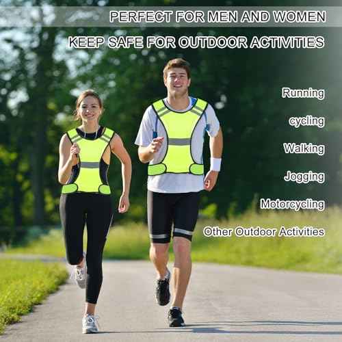 Reflective Running Vest Safety Running Gear High Visibility Reflector Vest with Large Pocket for Runners Biking Walking Women Men Lightweight Comfy