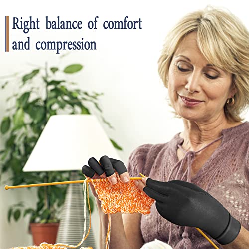 Copper Infused Compression Arthritis Gloves - Small, Black, Fingerless