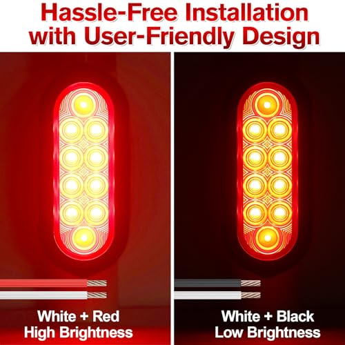 2pcs Waterproof Boat Trailer Guide Pole Lights 12V Red LED Turn Signal Brake