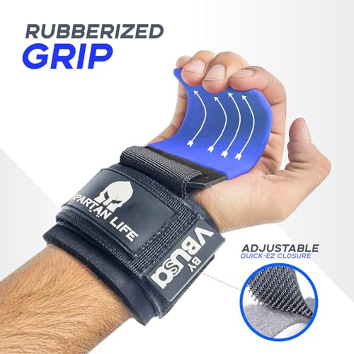 Victorbudo USA Weight Lifting Hooks Heavy Duty Power Lifting Wrist Straps Pull Ups Deadlift Grips Power Lifting Hooks Padded Workout Straps for Weightlifting Gym Gloves for Men & Women (XL, Blue)