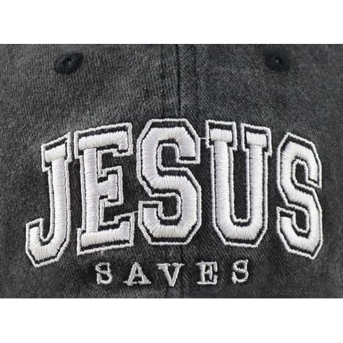 Jesus Saves Hats for Men Women, Funny Adjustable Cotton Christian Baseball Cap