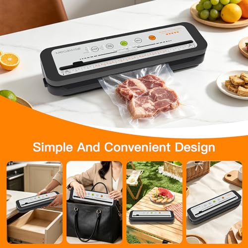 MegaWise Vacuum Sealer Machine Silver - Food Sealer with 80kPa & 4 Modes