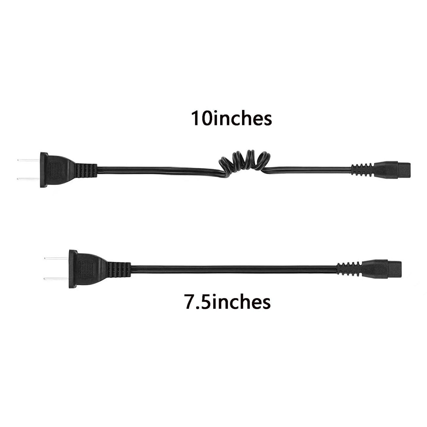 Stun Gun Charger Cord Compatible with VTS-T03, VTS-195; Police 305, Police 928-58, Avenger, Guard Dog Security, Jolt, Stun Master and Most Other Stun Guns (One Long and one Short)
