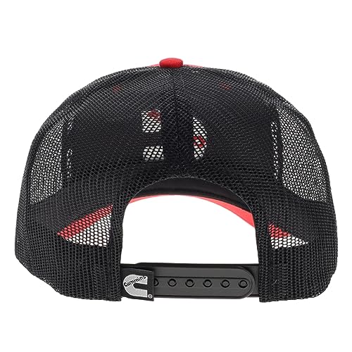 Red Trucker Hat Mens and Womens Mesh Back Baseball Cap with Snapback Closure